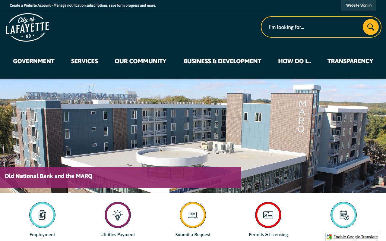 City of Lafayette government portal for Lafayette property records