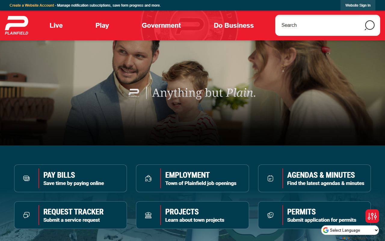 Town of Plainfield Indiana website for Plainfield property records and local planning data