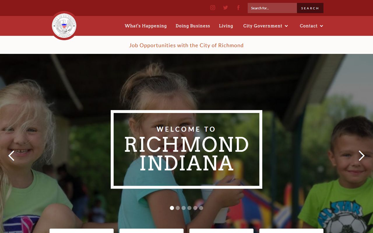 City of Richmond Indiana website for Richmond property records and local government data