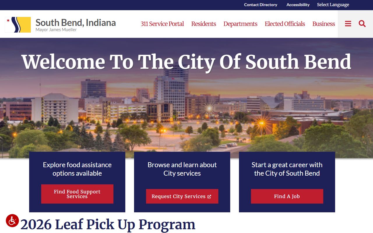 City of South Bend government portal for South Bend property records