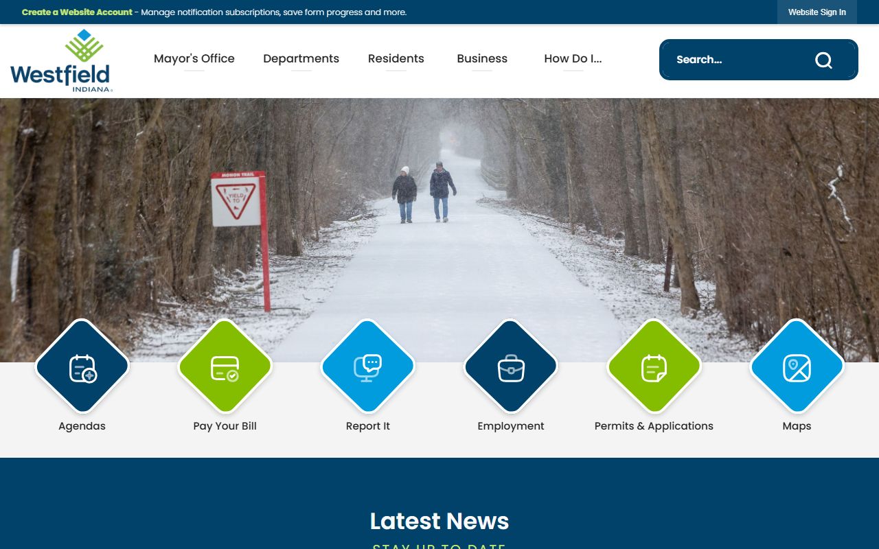 City of Westfield Indiana website for Westfield property records and planning data