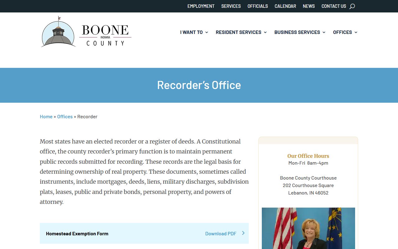 Boone County Recorder office for Boone County property records