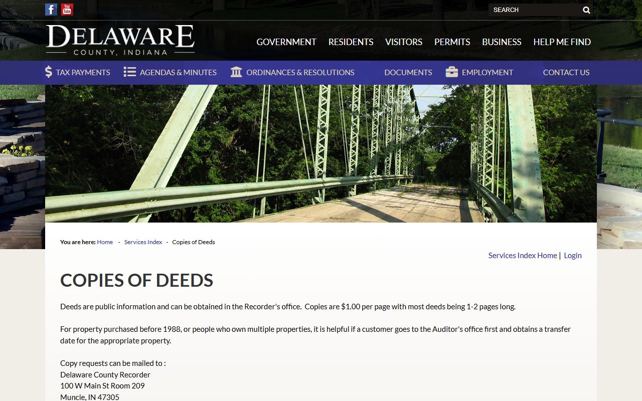 Delaware County Recorder copies of deeds service for Delaware County property records