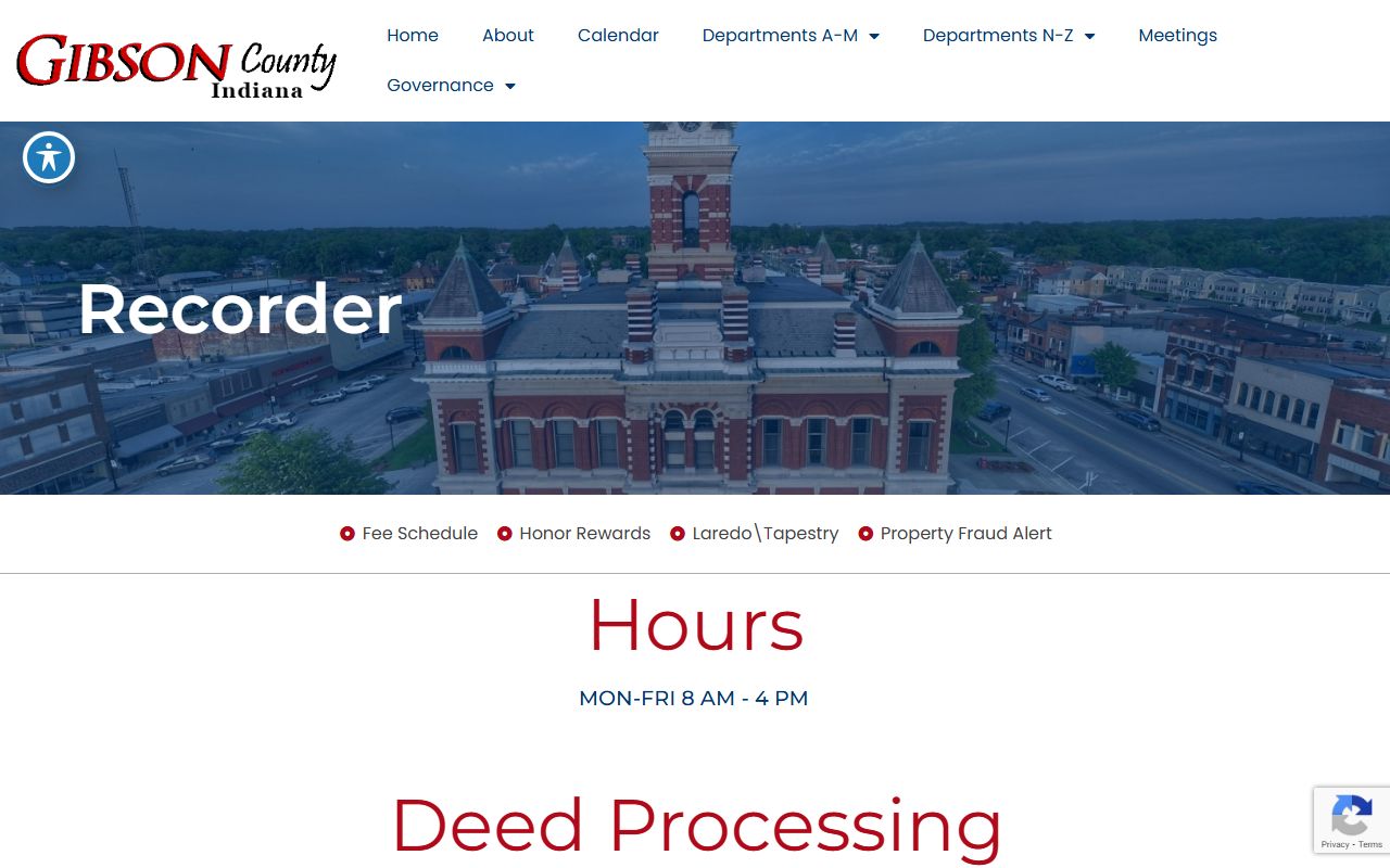 Gibson County Recorder website for Gibson County property records