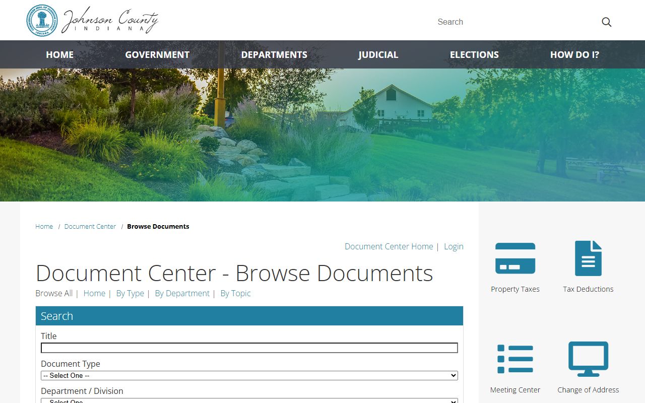 Johnson County Document Center for Johnson County property records search