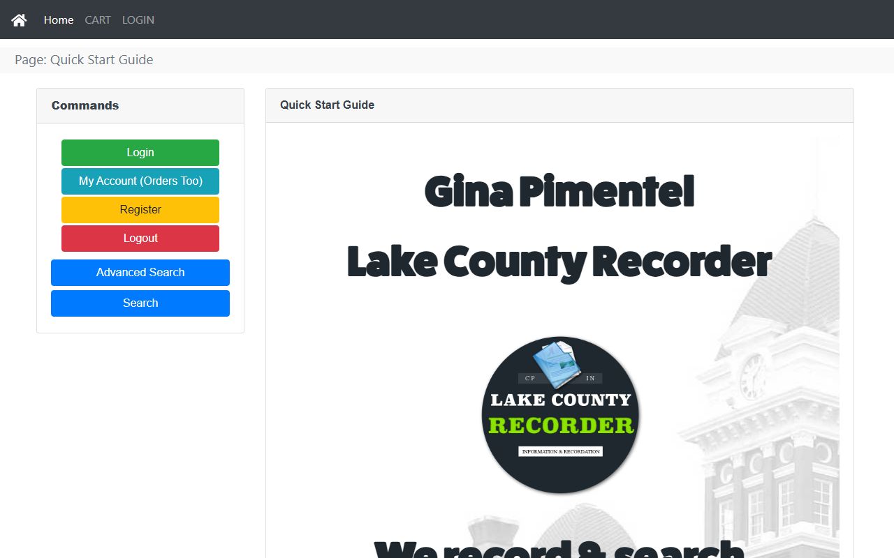 Lake County Recorder of Deeds website for Lake County property records