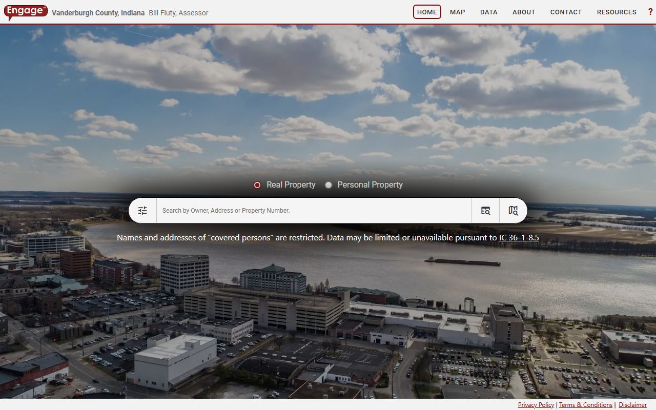 XSoft Engage property search for Vanderburgh County property records