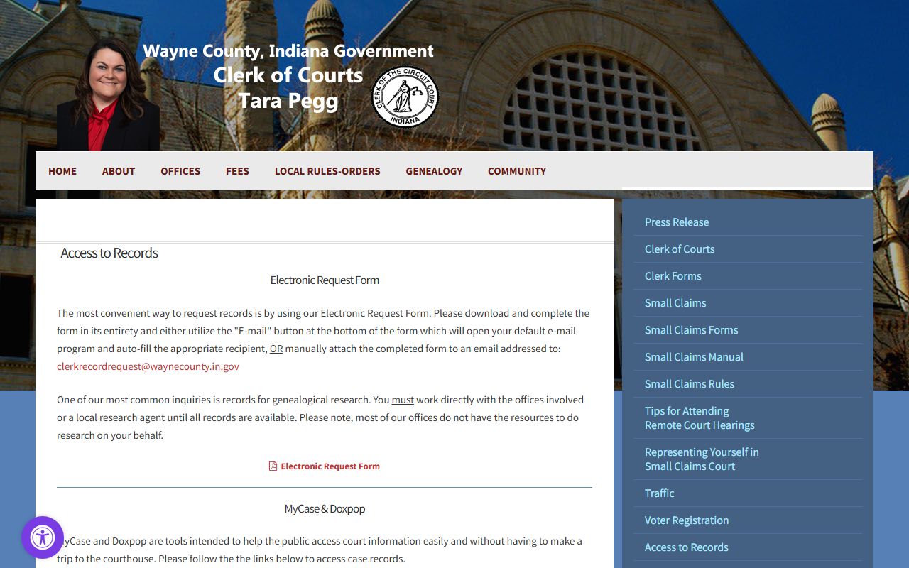 Wayne County online records access portal for Wayne County property records